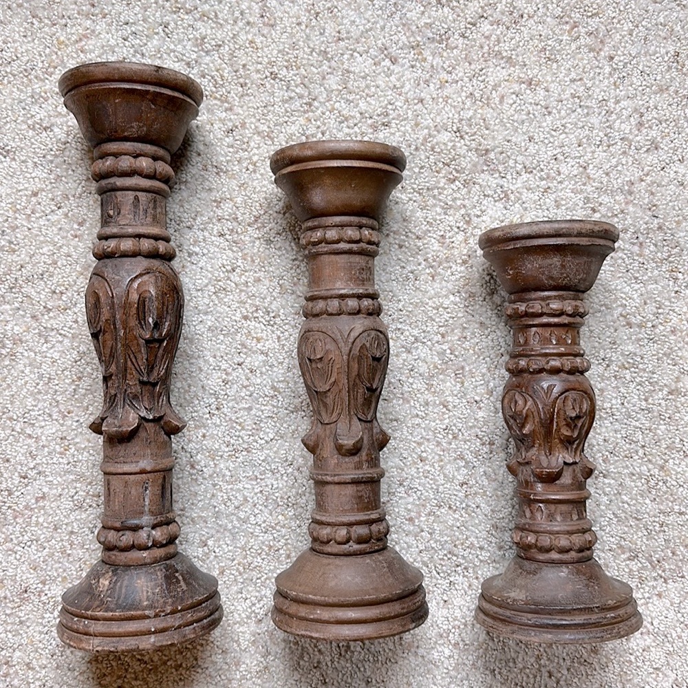 Wooden Candle Holders